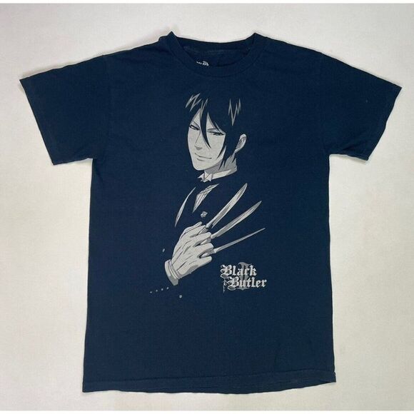 Black Butler Graphic T-shirt Women Small Black Anime Short Sleeve - Picture 1 of 5